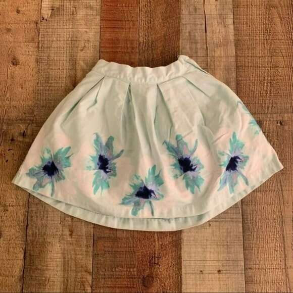 Janie And Jack Girls Size 4 Blue And White Floral Skirt - Picture 1 of 6